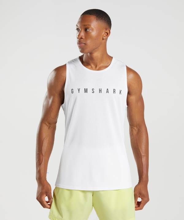 Panske Tielko Gymshark Sport Stripe Biele | CV2856349